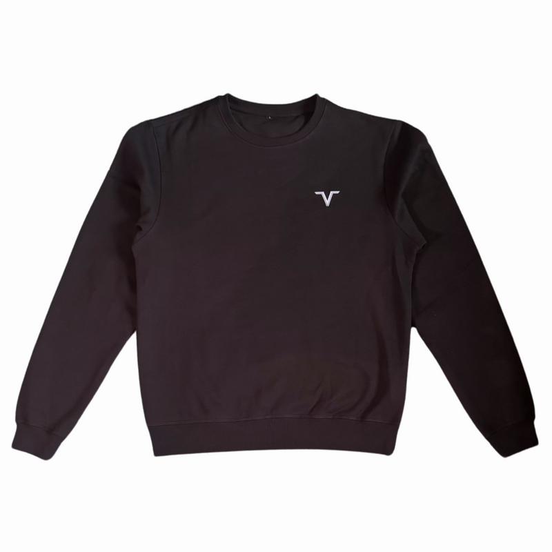 Basic V-Logo Small Crewneck - Black