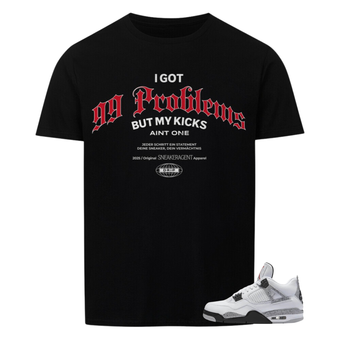 99 Problems – Drop-Match Unisex-Shirt zum Air Jordan 4 White Cement