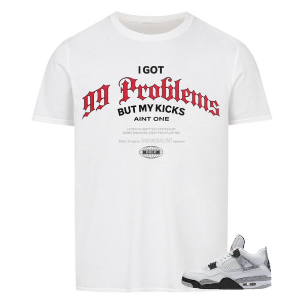 99 Problems – Drop-Match x SNEAKERAGENT™ Unisex-Shirt zum Air Jordan 4 White Cement